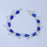 Charm Summer Dolphin Turtle Bracelet  Blue Opal Silver Color Hand Chain Beach Jewelry Bracelet Femme Bijoux